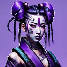 League of Legends Jinx Samurai purple by BepisWhore