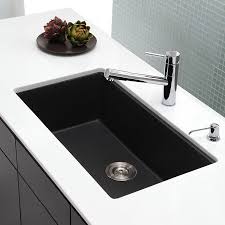 Undermount kitchen sinks for granite countertops lowe's. Shop Kraus Kitchen Sink 17 09 In X 30 47 In Black Onyx Single Basin Granite Undermount Granite Kitchen Sinks Composite Kitchen Sinks Single Basin Kitchen Sink