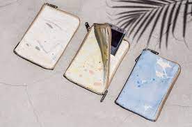 情人節大理石紋手機套收納袋手機包悠遊卡套 海洋水彩浮水染 omhandmade 手機殼 手機套 pinkoi wallet notebook supplies