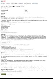 Capital Markets Trading Operations Analyst Job At Ubs In Nashville Tn 5421314 Tapwage Job Search