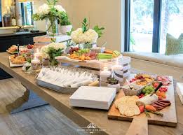 Whether you're throwing a southern summer soiree or an elegant wedding, these ideas will help you manage the food service and the flow of your guest experience: Modern Rustic Bridal Shower Home With Holliday