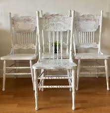 Vintage Farmhouse Chairs Solid Wood Painted White And Etsy Vintage Chairs Farmhouse Chairs Vintage Dining Chairs