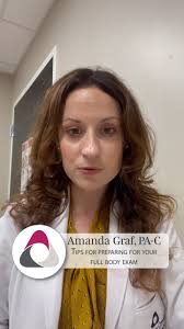 Amanda Graf, PA-C at Trillium Creek Dermatology, has a few simple tips to  help you prepare for your full-body skin cancer screening:, 👕 Dress comfy  — you'll undress to your level of comfort., 💅 Remove ...