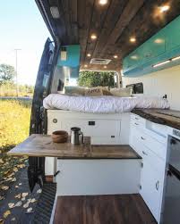 Freedom Vans On Instagram All The Cozy Fall Vibes In The Blue Lagoon The Installed Lagun Modular Table Is Perfect For Expandi Van Home Van Life Van Living