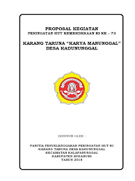 Contoh proposal 17 agustus di sekolah. Contoh Cover Proposal 17 Agustusan Tulisan