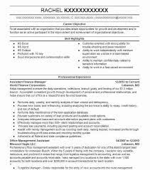 Assisting finance manager in day to day tasks. Assistant Finance Manager Resume Example Manager Resumes Livecareer