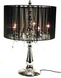 Just The Black Sheer Lampshade Effect With Bulbs Adds A Modern Edge To The Trad Elegant Look Chandelier Table Lamp Lamp Chandelier Lamp