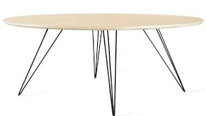 It's made from wood, and has an elongated oval surface that's set on an hourglass pedestal base. Williams Oval Coffee Table By Tronk Steelcase