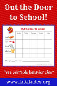 Free Reward Chart Out The Door To School School Behavior