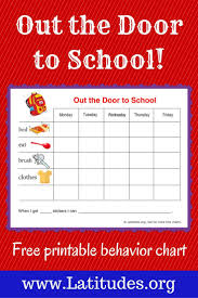 free reward chart out the door to school school behavior