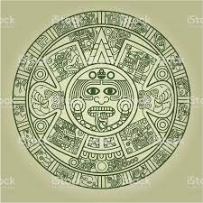 Stylized Aztec Calendar In Green Color Vector Illustration Aztec Tattoo Designs Aztec Calendar Calendar Vector