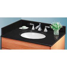It is the ideal surface for wet applications because it resists the growth of mold, mildew and bacteria. Glacier Bay 49 Inch Granite Vanity Top In Black The Home Depot Canada