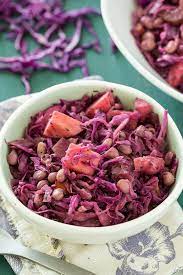 Braised Red Cabbage With Beans Forks Over Knives Recipe Braised Red Cabbage Whole Food Recipes Veggie Recipes