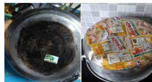 Ada cara mudah untuk mengatasinya. Tips Menambal Panci Bocor Dengan Bungkus Masako