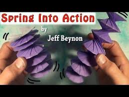 Spring Into Action Designed By Jeff Beynon Spring Into Action Origami Origami Tutorial