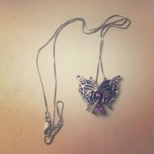 Purple Blue Butterfly Necklace Blue Butterfly Blue And Purple Butterfly Necklace