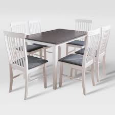 This beautiful contemporary gray and white kitchen offers a large open plan layout with an island big enough to seat three eat in diners. 7pc Michigan Two Tone Wood Dining Set Gray White Corliving Target