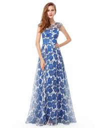 Shop Cheap Price A Line Round Neck Floor Length Floral Print Dress With Cap Sleeves L Light Blue Cocktail Dress Long Sleeve Cocktail Dress Chiffon Party Dress