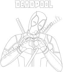 Deadpool Loving Heart Coloring Page Printable Instant Download De La Boutique Roxannemimeaultart Sur Etsy Painted Rocks Etsy Deadpool
