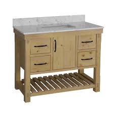 Ctrl + f to find your scenario. Birmingham 42 Rustic Natural Wood Bathroom Vanity With Carrara Marble Kitchenbathcollection