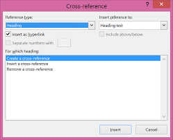 Create A Cross Reference Word