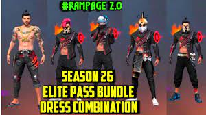 Onde encontrar o baú do tesouro do pirata no free fire. Season 26 Elite Pass Bundle Dress Combination Free Fire Rampage Elite Pass Bundle Dress Combination Youtube