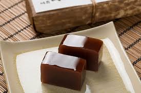 Yokan is a japanese sweet treat that has a form of a firm jelly. Niponica No 27
