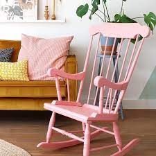 new in this vintage rocking chair is painted in a mat bubbly pink 89 95 myattic myatticshop vin pink rocking chair girls rocking chair kids rocking chair