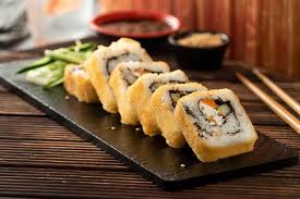 Rollos De Sushi Empanizados Receta Sushi Roll Preparar Sushi Recetas De Rollos De Sushi