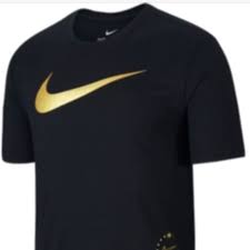 Black And Gold Nike Clothes Nwt Nike Golden Swoosh T Shirt Mens Black Nwt Nike Golden Swoosh T Shirt Offers A Fresh Look And Basketball Mens Shirts Clothes Design Nike Shirts
