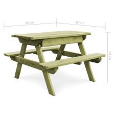 Vidaxl picknicktisch mit bänken 90×90×58 cm kiefernholz imprägniert. Vidaxl Picknicktisch Mit Banken 90 90 58 Cm Kiefernholz Impragniert Gitoparts