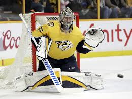Pekka rinne seemed pretty calm after allowing the sharks' fifth goal of the game. Rinne Predators Blank Blues 4 0