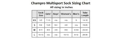 The Growth Of A Game Champro Multisport Sock Sizing Chart