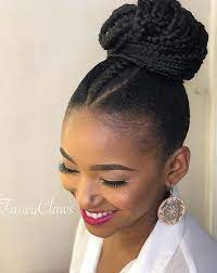 Elegant Braided Bun Idea For Black Hair Updo Braidedbun Black Hair Bun Bun Hairstyles Braided Bun Hairstyles