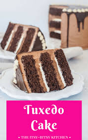 Buttercream frosting and choc ganache over the top. Tuxedo Cake The Itsy Bitsy Kitchen