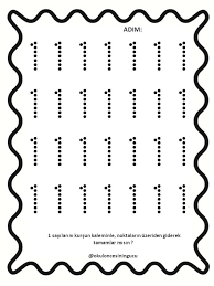 1 Sayisi Nokta Tamamlama Okul Oncesi Calisma Cizelgeleri Matematik Ogrenme