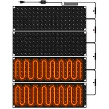 Amazon.com : Riakrum 4 Pcs 10 x 30 Inch Heated Snow Ice Melting Mats  Outdoor Winter Heated Rubber Mat Slip Proof for Stairs Steps Driveway  Walkway Decks Sidewalks Connection with 9.84 ft