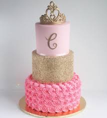 Pink baby shower cake with ombré buttercream, topped with macarons and meringue rosettes #birthdaycake. Baby Shower Cakes Pink And Gold Baby Viewer