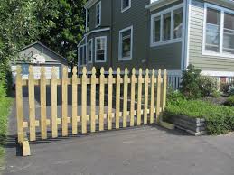 I have used 4x4x8 foot posts buried still trying to figure out how to attach a tensioned cable to support it from the post side. Latest Innovations In Our Household Julie Falatko Patio Fence Driveway Gate Diy Diy Driveway