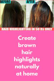Create Brown Hair Highlights Naturally At Home To Prepare This You Will Need Hydrogen Perox Brown Hair With Highlights Baking Soda For Hair How To Lighten Hair
