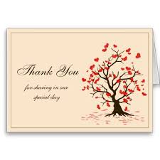 Fall In Love Wedding Thank You Card Featuring A Beautiful Illustration Of A Tree With Red H Wedding Thank You Cards Wedding Thank You Fall Wedding Invitations