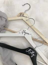 Hand Lettered Bridal Party Hangers Wedding Party Hangers Etsy Bridal Party Hangers Custom Wedding Hangers Wedding Party Hangers