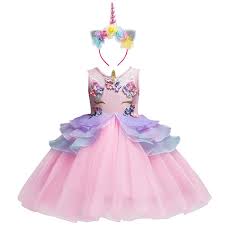 Flower Girl Unicorn Dress Tutu Princess Cosplay Costumes For Kid Birthday Party Girl Unicorn Costume Unicorn Dress Dress Up Costumes