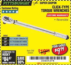 A database of the best coupons for harbor freight tools Looking For A Decent Torque Wrench Harbor Freight Has One For 20 Or If I Use A Coupon I Can Get 2 10 Each Is It Worth It Are The 3 8 And 1 2 Accurate Harborfreight