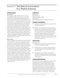 Lesson 5- The Role Of Government In A Market Economy