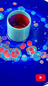 Acrylic Pour With Cells On A Blue Base In 2020 Acrylic Pouring Acrylic Pouring Techniques Fluid Art