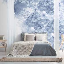 20 captivating bedrooms with floral wallpaper designs country. Blue White Romantic Floral Blossom Wall Mural Feathr Wallpapers