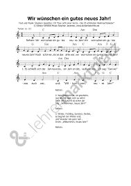 Lied Wir Wunschen Ein Gutes Neues Jahr Lied Zu Neujahr Unterrichtsmaterial In Den Fachern Fachubergreifendes Musik Gutes Neues Jahr Vorschullieder Lied