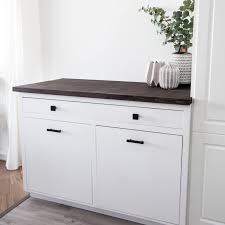 The choice of kitchen garbage cans in your home is important since you and your family will use it everyday, over and over. Diy Pull Out Trash Can Cabinet Love Create Celebrate