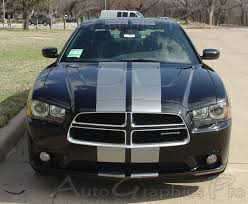 2011 2014 Dodge Charger Racing Stripes N Charge Rally Mopar Hood Decals Vinyl Graphics Kit 10 Inch